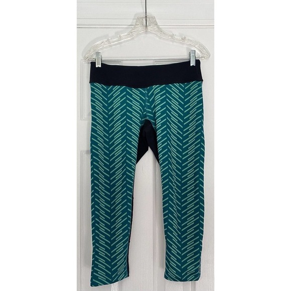 Pearl‎ Izumi Womens Run Flash Print 3/4 Tight Size Large Black Green - Picture 1 of 14
